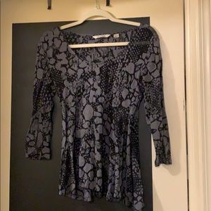 Black and grey sheer long sleeve